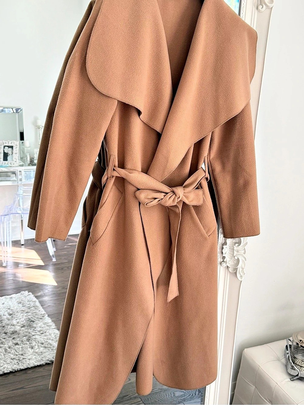 Missguided Wrap Fall Coat in Brown Size 10 Like New
